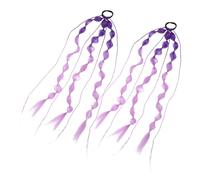 Générique 2 Pièces Queue De Cheval Bulle Pour Enfants Bleu Bulles Tresser Couleur Blond Brillant Avec Bandes De Cheveux Pour Enfants Rose Pré Tresses Synthétique Violet,mauve Fibre Chimique