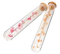 Générique 2 Pièces Rose Eternelle sous Cloche Bleu Flacon Verre Bouquet | Fleurs Séchées, Décoration de Fleurs Stabilisées, Accessoire de Fleurs de Mariage, Simple Style
