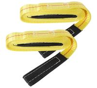 Générique 2 Pièces Sangle de Remorquage Robuste en Polyester Jaune Élingue Plate Double Crochet pour Levage et Transport de Meubles