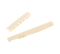 Générique 2 pièces Set de Sillets de Guitare Plastique pour Guitare Folk Kit de Remplacement avec Sillet et Chevalet Inférieur Support Stable pour Cordes Acoustiques Country Folk