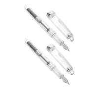Générique 2 Pièces Stylo Plume à Piston Rotatif avec Réservoir en Acrylique Transparent, Grosse Capacité D'encre, Recharge Facile, Plume Moyenne pour Calligraphie et Bureau