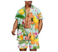 Générique 2 Pièces Survêtement - Island : Ensemble Chemise et Short à imprimé Tropical pour Hommes Détendez-Vous avec styleIdéal pour capturer Le Style de Vie d'une île arrière (XXL)