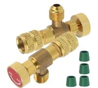 Générique 2 Pièces Valve de Remplissage, Soupape de Sécurité R410 en Laiton, Interface 5/16'', Contrôle Précis du Débit, Connexion Stable et Sécurisée pour Climatiseur