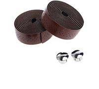 Générique 2 Rouleaux de Ruban de Guidon en liège for vélo de Route et Sport rétro + 2 Trous de Prise de Barre(Brown a)