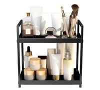 Générique 2 Tier Desktop Shelf - 11.81 inch Space Saving Organizer Rack | Iron PP Durable Storage Stand - Easy Assembly Design Keeps Desk Tidy Ideal for Skincare Office Supplies Home Wôrkspace Use