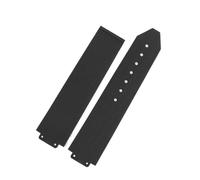 Générique 20 * 13mm Convex Silicone Watch Strap Compatible With Big Female Women Rubber Watchband Butterfly Buckle Free Tool(Black-no buckle)