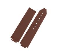 Générique 20 * 13mm Convex Silicone Watch Strap Compatible With Big Female Women Rubber Watchband Butterfly Buckle Free Tool(Brown-no buckle)