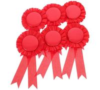 Générique 20 Badges Vierges -même Épingle en Tôle, Décorations Rouges en Satin, Lot de 20 pour Bureaux et Activités DIY