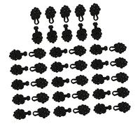 Générique 20 Boutons Grenouille en Tissu, Style Chinois, Fibre de Polypropylène, pour Une Touche Raffinée sur Vêtements, Loisirs Créatifs, Faire-Part de Mariage, Noir