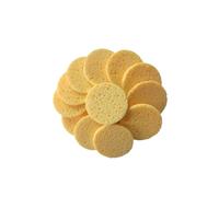 Générique 20 Éponges Démaquillantes Rondes en Cellulose 90×8 Mm Couleur Chair, Coussinets Visage Doux pour Nettoyage, Exfoliation et Absorption Sébum, Pack de 20 pour Soins Quotidiens