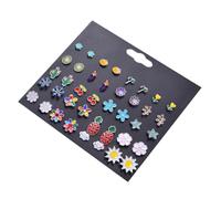 Générique 20 Paires de Puces d'Oreilles Fleuries et Fruits Boucles d'Oreilles pour Femmes Assortiment Floral Vintage Bijoux d'Oreilles Résistants à la Corrosion Présent pour Fêtes et