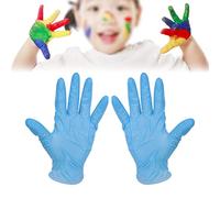 Générique 20 Pcs Gants en nitrile jetables pour enfants,pour enfants de 5 à 12 ans,bricolage, peinture, jardinage - Bleu