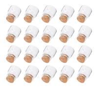 Générique 20 Pièces Bouteille à Vœux en Verre Bouchon en Bois 10ml Mini | Khaki, Étanche et Décorative, pour Maison ou Fête, Format Compact, Usage Créatif