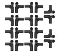 Générique 20 Pièces Connecteur Triple 3 Voies Noir en Plastique pour Tiges de Penderie, Stabilité Renforcée et Application Polyvalente, pour Organisateurs de Maison et Entrées