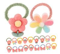 Générique 20 Pièces élastique à cheveux élastiques à cheveux pour filles enfants fille arcs bandeau bebe pince cheveux corde à cheveux marguerite cravate de cheveux de dessin animé flocage