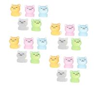 Générique 20 Pièces Figurines de Chats Lumineuses Résine Lot pour Décoration de Micro Paysage Animaux Miniatures Brillant pour Maison et Jardin