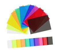 Générique 20 Pièces Film Animalier Couleur gels Réglette Lumineuse à LED recouvrir lumière Rouge Populaire Transparent Filtre de lumière filtres d'éclairage Photo Film de Phare polypropylène