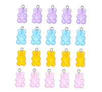 Générique 20 pièces Lot de Pendentifs Colorés Résine Bonbon pour Bijoux DIY Accessoires pour Boucles Oreilles Porte Clés et Sacs Assortiment Marron Rose Bleu