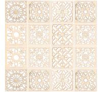 Générique 20 Pièces Ornement en Bois Carré Beige pour Bricolages Créatifs Diy, Style Bohème avec Corde, pour Projets Manuels et Décorations de Mariage
