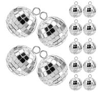 Générique 20 Pièces Pendentifs Boule Disco Miroir Argentés pour Fabrication de Bijoux DIY en Plastique et Alliage de Zinc, Réutilisables, pour Présents et Accessoires Femme