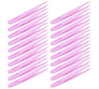 Générique 20 Pièces Pinces à Épiler Outil Polyvalent en Plastique Embout Droit Couleur Pourpre pour Garçon et Filles D'âge Préscolaire pour Bricolage et Bacs Sensoriels pour Activités