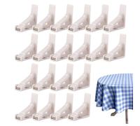 Générique 20 Pièces Pinces À Nappe Transparentes - Supports De Nappe Coupe-Vent | Pinces en Acier Inoxydable Et PP pour Le Camping en Plein Air, Les Mariages, Less Fêtes Et Les Tables À Manger