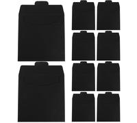Générique 20 Pochettes en Papier Kraft Noires pour CD Dvd, Robustes et Multifonctions, Emballage Élégant pour Stockage et Expédition, Lot de 20 Pièces