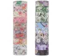 Générique 20 Rouleaux Washi Tape Fleurs Dorées Ruban Adhésif Décoratif pour Scrapbooking Bricolage et Décoration DIY Cadeaux Faits Main et Projets Artistiques