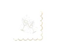 Générique - 20 SERVIETTES PAPIER COKTAIL PÉTILLANT 24CM BLANC