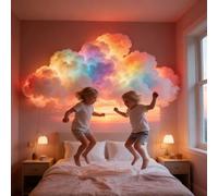 Générique 200 CM Diy Thundercloud Led Light,Nuage Led Plafond,Lampe Leds Nuage D'Orage 3D Avec Effets Lumineux Multicolores Et Synchronisation Musicale Pour Chambre Et Salle De Jeux (200cm)