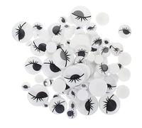 Générique 200 pièces Autocollants Yeux Autocollants Auto Adhésifs pour DIY Yeux Animaux avec Cils pour Poupées et Artisanat pour Projets Créatifs et Décorations Festives
