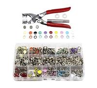 Générique 200 Pièces Boutons Pression Métal Prong Laiton Creux Solide Facile à Poser Adapté Couture Artisanat Fermeture Vêtement Manteau Jupe Sac Ceinture Chemi, 100 avec Pinces