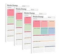 Générique 200 Sheets Brain Dump Notepad, Tear Off Notepad A5 Daily Planning Tool (4pcs)