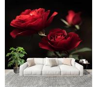 Générique 200x140 cm Seamless Join Easy Install Papier Peint Photo 3d Romantique Roses Durable Waterproof Removable Mural 200x140 Cm noir Papier Peint Anti-Stain Fresque Murale Grande