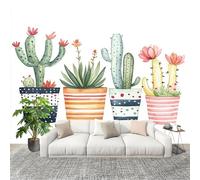 Générique 200x140 cm Seamless Join Easy Install Papier Peint Photo Cactus, Plante Simple Durable Waterproof Removable Mural 200x140 Cm Blanc Papier Peint Anti-Stain Fresque Murale Grande