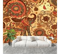 Générique 200x140 cm Seamless Join Easy Install Papier Peint Photo Style BohèMe Durable Waterproof Removable Mural 200x140 Cm Couleur Orange Papier Peint Anti-Stain Fresque Murale Grande