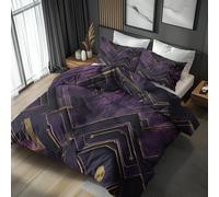 Générique 200x200 Housse de Couette Géométrie Parure de Lit - 2 Personnes, 2 Taies d'oreiller 65x65, Motif Abstrait Art, Decoration Chambre, Microfibre Doux, Zippée - WA812