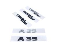 Générique 2017 Lettres Noires argentées A35 Turbo 4matic Emblème Garde-Boue de Voiture Coffre arrière W176 W177 Logo Autocollant(Glossy Black,Turbo4matic 1pair)
