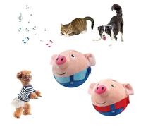 Générique 2024 Jouet en Peluche Mobile couineur pour Chien - Jouet interactif pour Chiot - Sauter, Parler, Chanter(Rouge+Bleu)