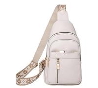 Générique 2024 Multi-Pocket Sling Bag | Waterproof PU Leather, 18x6x30cm, 350g | Small Chest Purse For Women | Vintage Shoulder Bag In Green, Red, Khaki, White Or Black