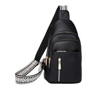 Générique 2024 Multi-Pocket Sling Bag | Waterproof PU Leather, 18x6x30cm, 350g | Small Chest Purse For Women | Vintage Shoulder Bag In Green, Red, Khaki, White Or Black