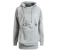 Générique 2024 Sweat à Capuche Femme Hoodies avec Poche pour Chat Hiver Chaud Classique Sweatshirt Ample Grande Poche pour Porter Un Chat ou Un Chiot