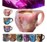 Générique 2024 Tasses à café en cristal minéral, Tasse à café en cristal minéral naturel, Tasse à café translucide en cristal coloré, Cadeau de Noël élégant pour la maison et le bureau
