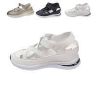 Générique 2025 Bomre Orthopedic Sandals, Bomre Orthopedic Slip on Shoes Women, Hollow Out Closed Toe Platform Wedges for Women (White,41)