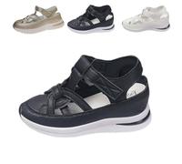 Générique 2025 Bomre Orthopedic Sandals, Bomre Orthopedic Slip on Shoes Women, Hollow Out Closed Toe Platform Wedges for Women (Black,39)