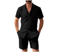 Générique 2025 Chemise et short en coton et lin pour hommes 2 pièces tenues tenues décontractées vêtements d'été vacances plage mariage costumes