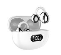 Générique 2025 Écouteurs Bluetooth 6.0 sans Fil à Clipser, Écran LED, Batterie 25h d'autonomie, 20000hz (Blanc)
