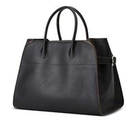 Générique 2025 Leather Tote Bag for Women, Large Retro Top-Handle Work Bag, Trendy PU Shoulder (Black)