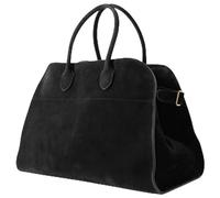 Générique 2025 Leather Tote Bag for Women, Large Retro Top-Handle Work Bag, Trendy PU Shoulder (Black Suede)