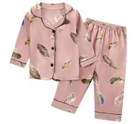 Générique 2025 Lot de 2 Pyjamas pour garçons et Filles,Tenue décontractée Filles Ensemble Pyjama animé pièces Col Rond Pantalon Restez au Chaud en Hiver Petites